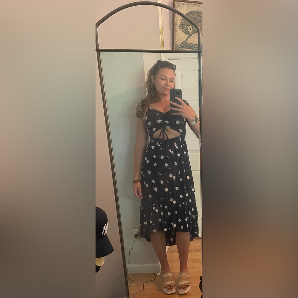 COPY - Hollister Navy Floral Cut out dress size S